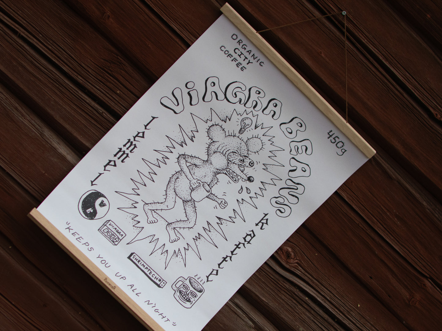 Poster "Viagra beans - "keeps you up all night" A2